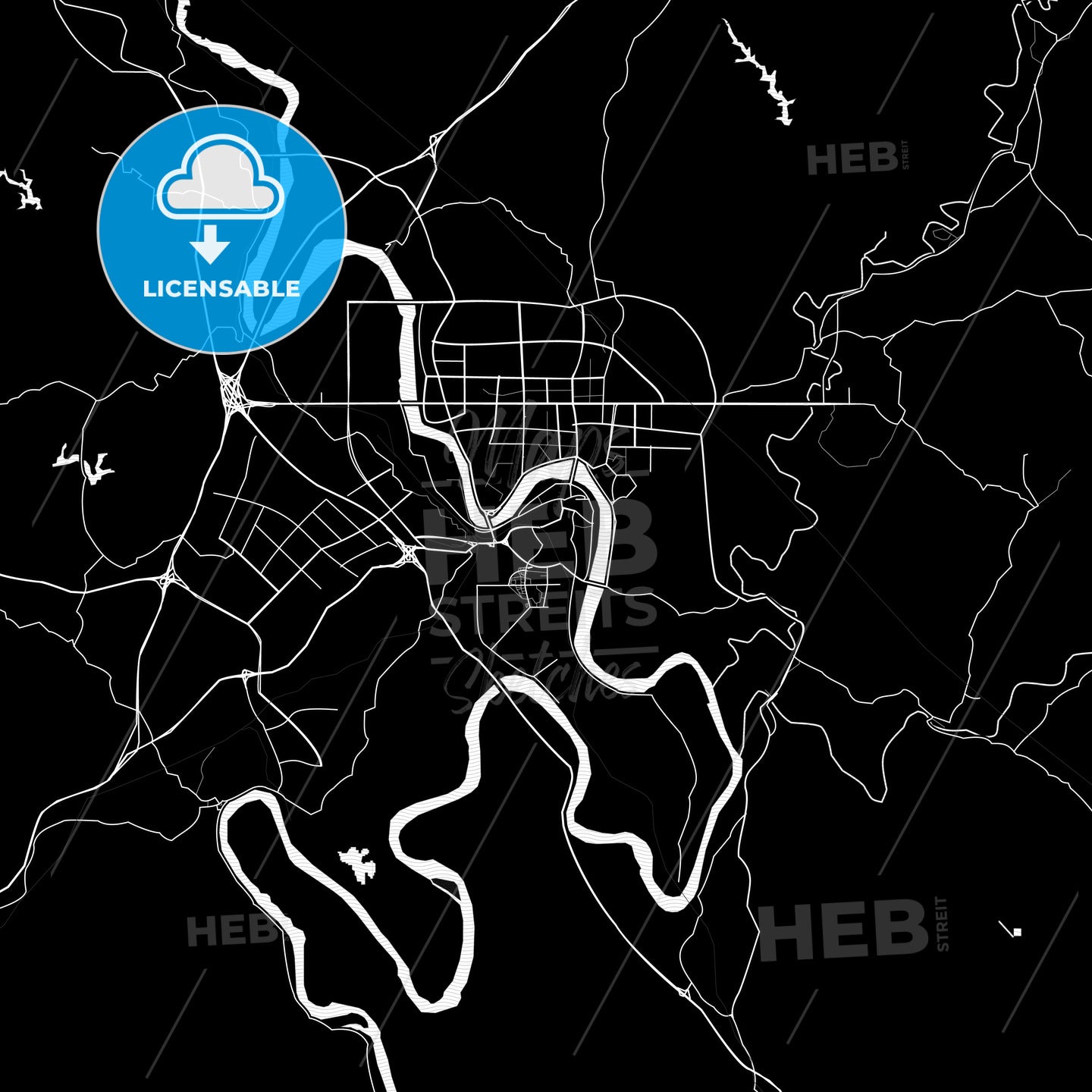 Neijiang, China PDF map