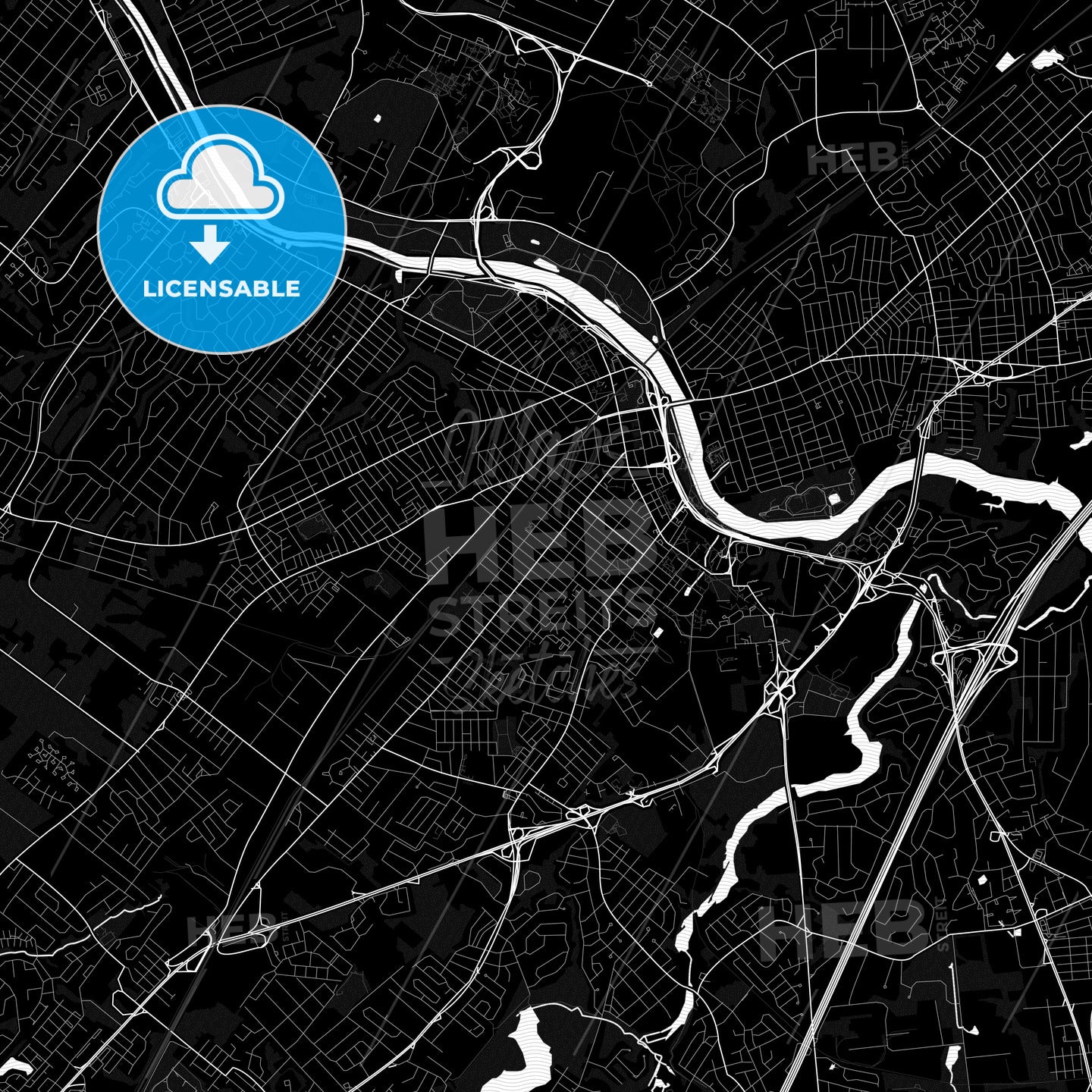 New Brunswick, New Jersey, United States, PDF map