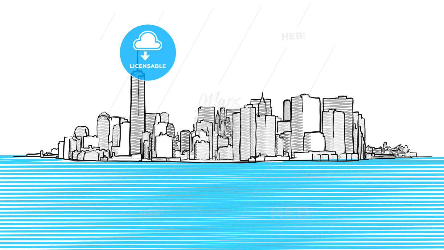 New York City Skyline seen from New Yersey – instant download