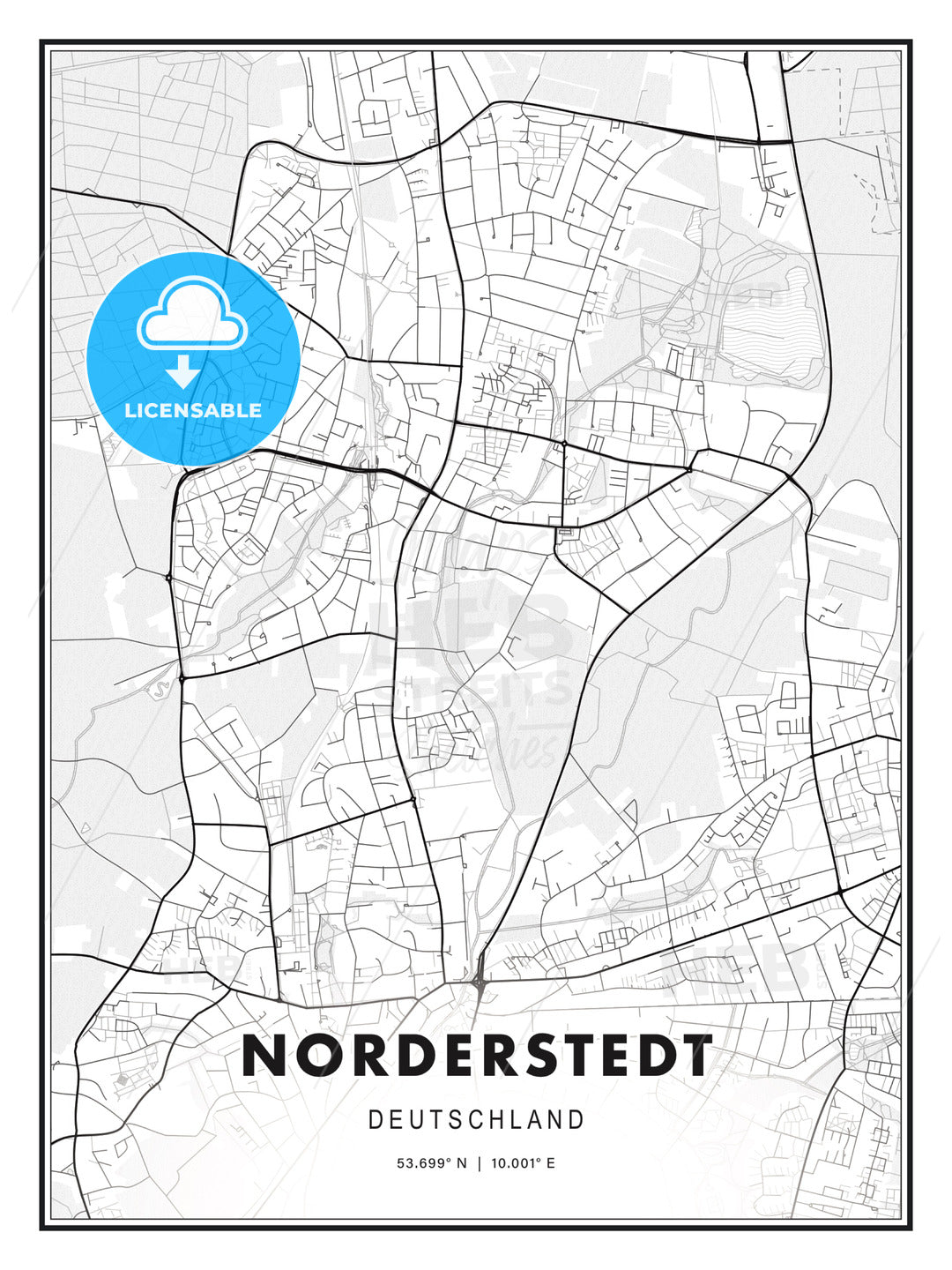Norderstedt, Germany, Modern Print Template in Various Formats - HEBSTREITS Sketches