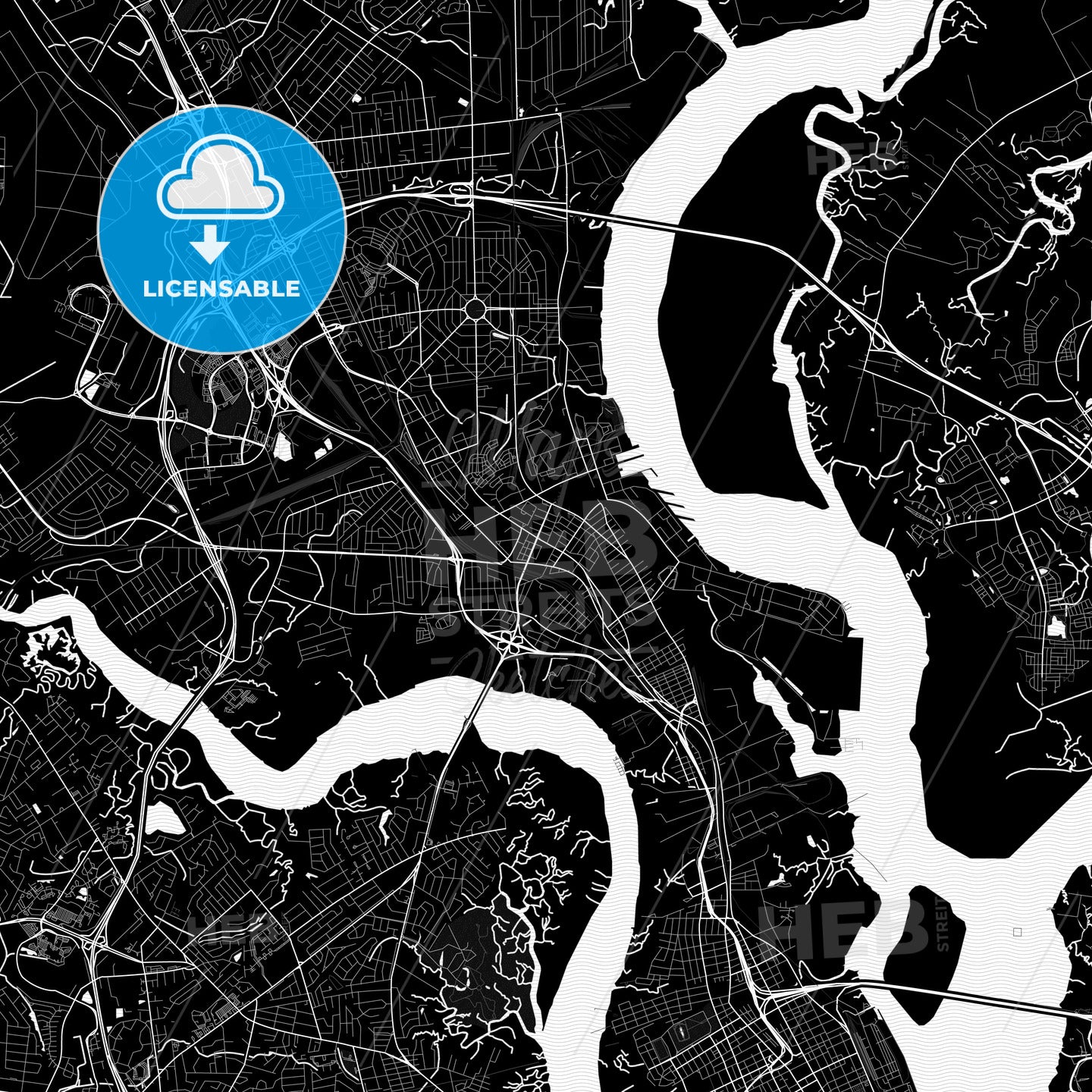 North Charleston, South Carolina, United States, PDF map