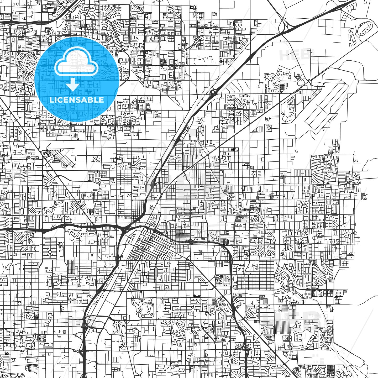 North Las Vegas, Nevada - Area Map - Light