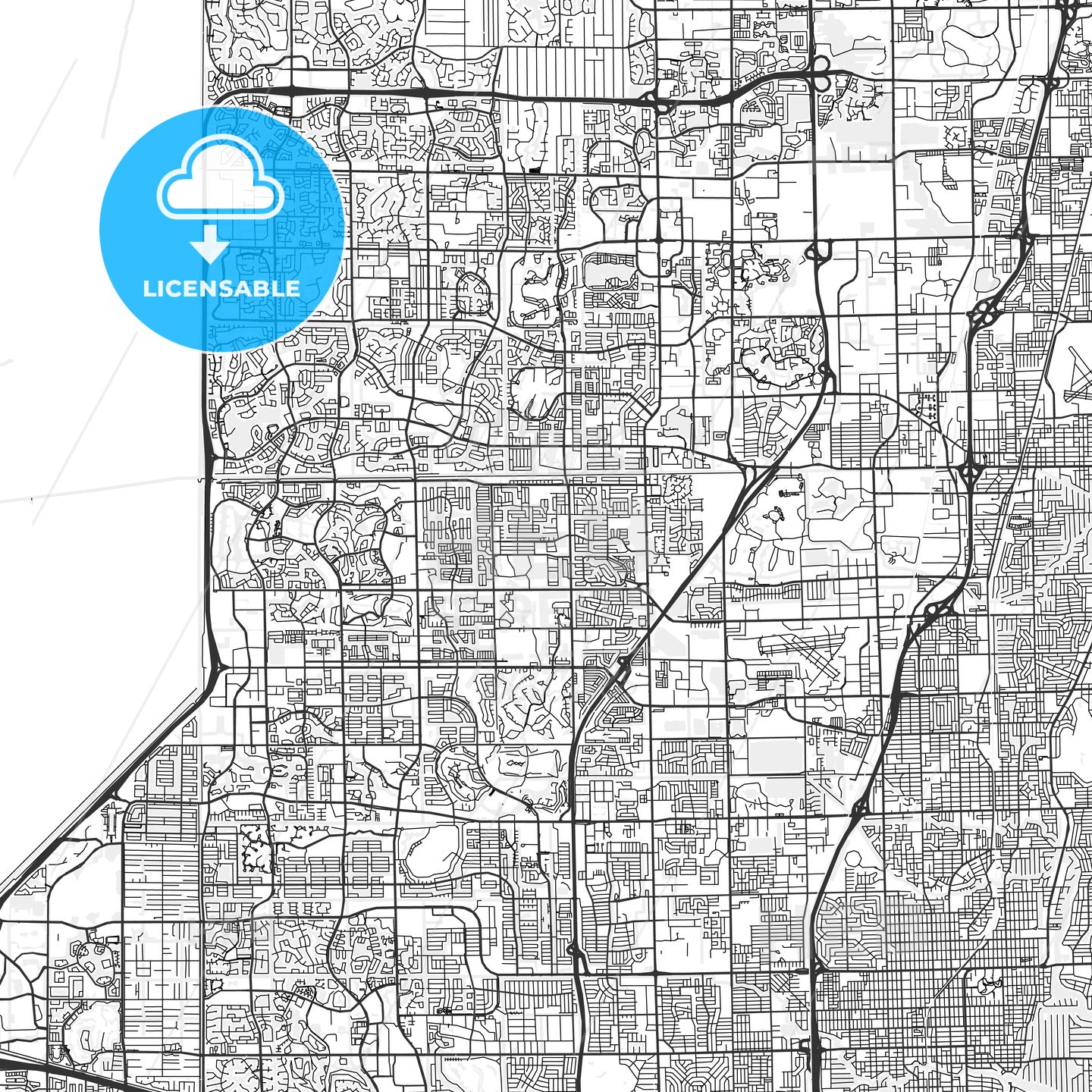 North Lauderdale, Florida - Area Map - Light