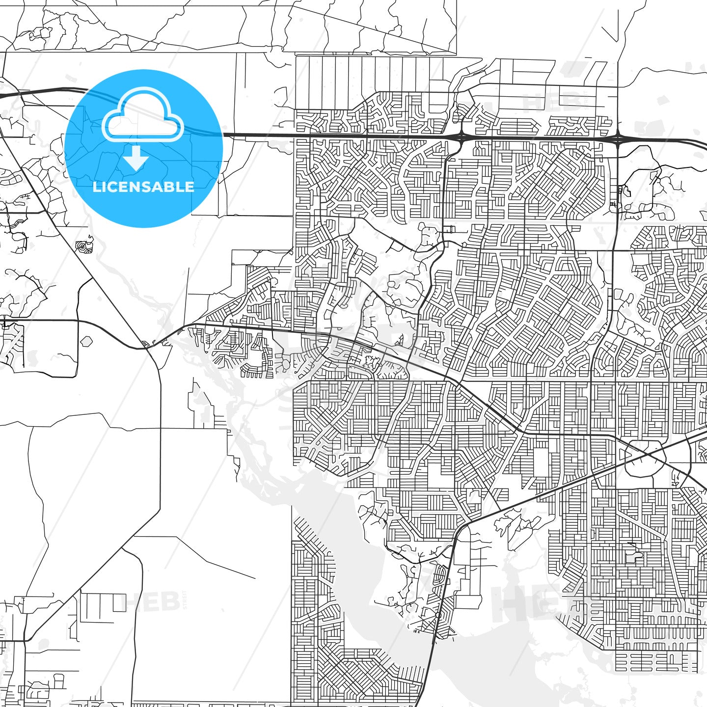 North Port, Florida - Area Map - Light