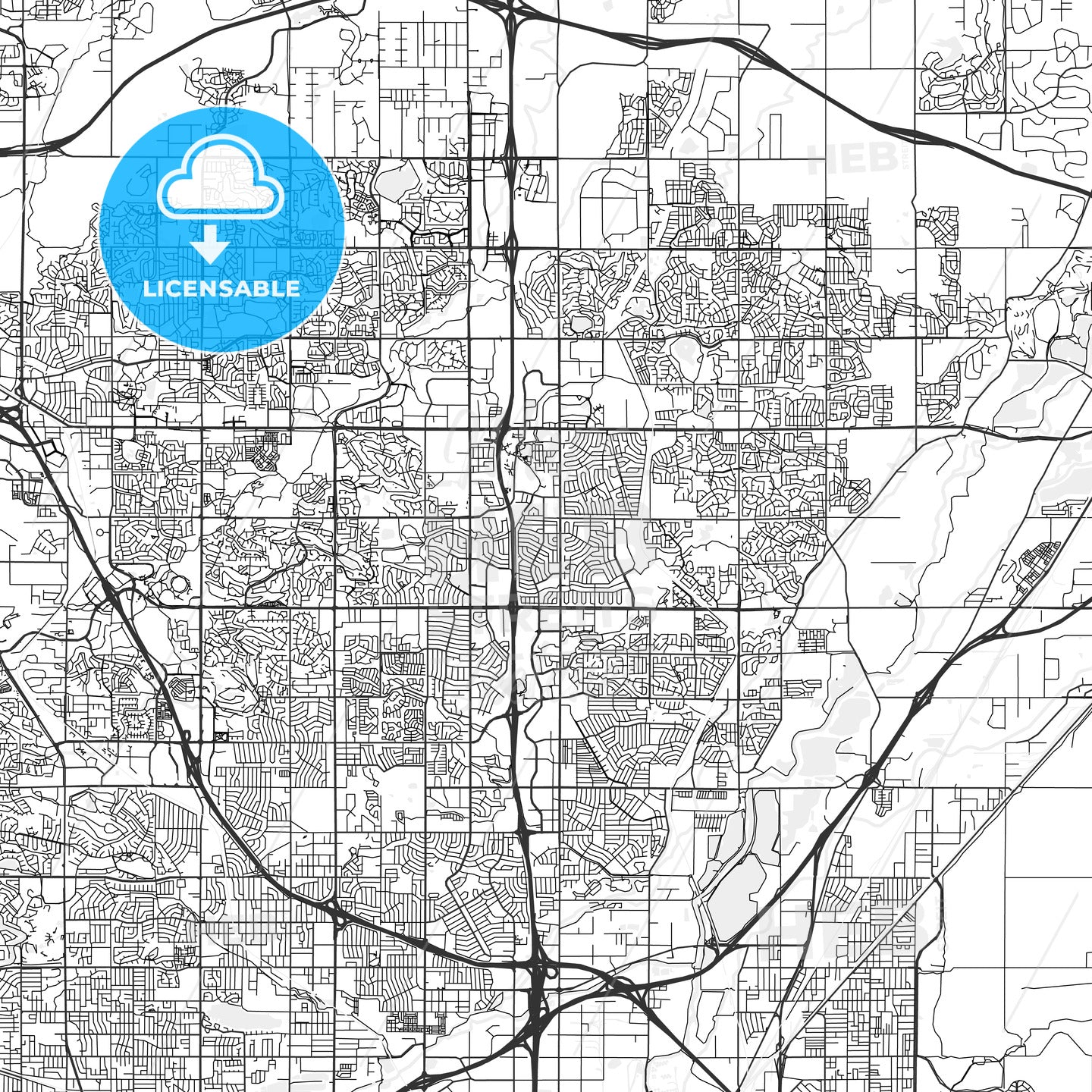 Northglenn, Colorado - Area Map - Light