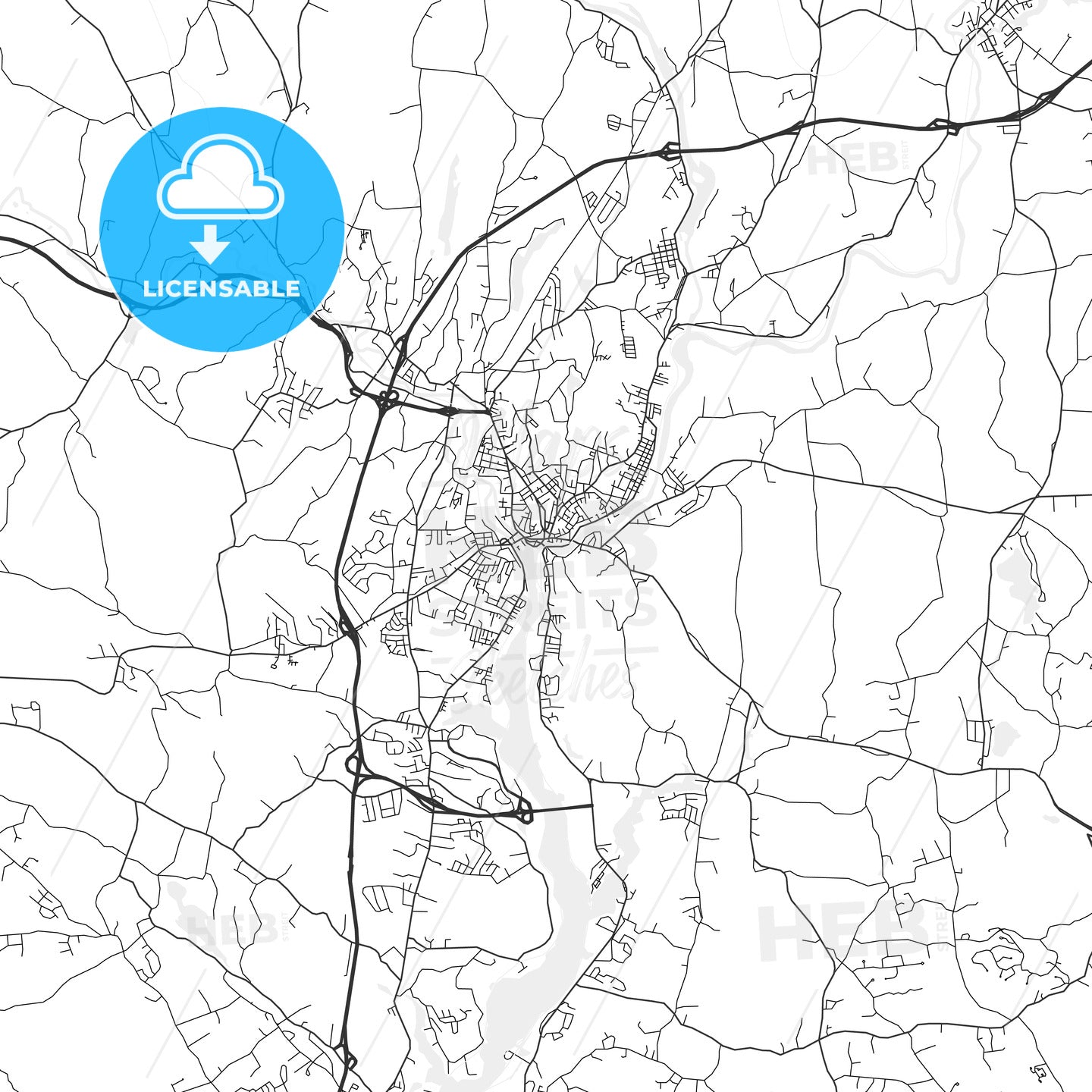 Norwich, Connecticut - Area Map - Light
