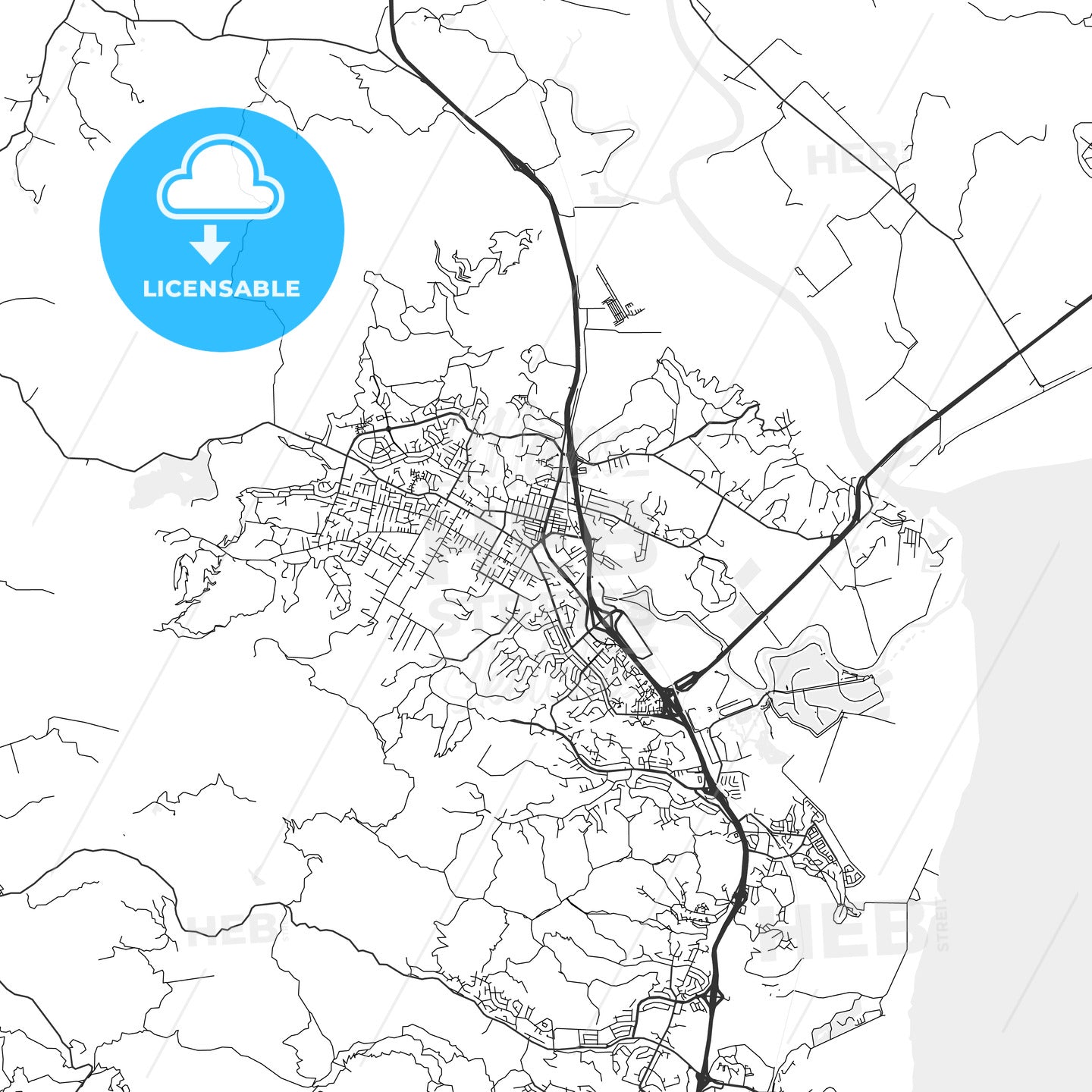 Novato, California - Area Map - Light