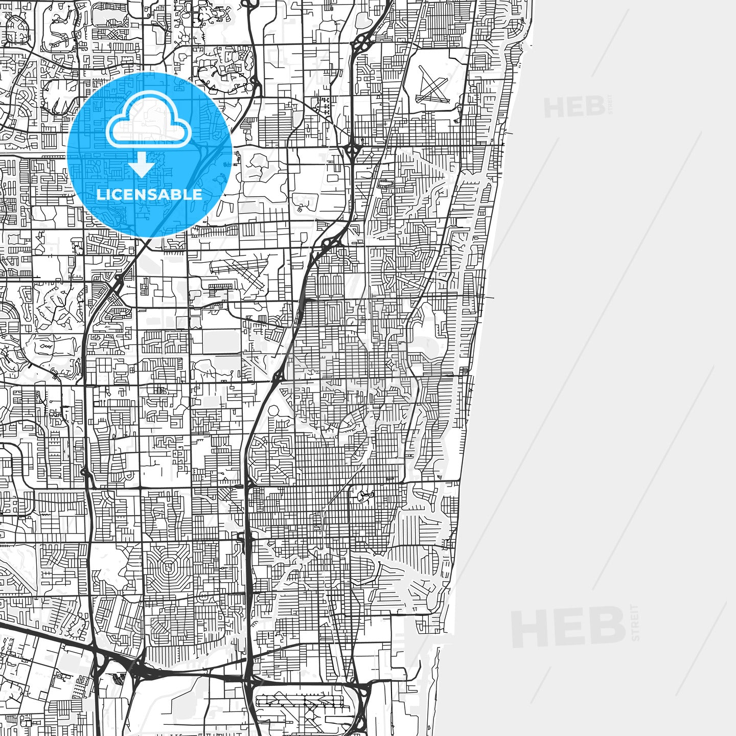 Oakland Park, Florida - Area Map - Light