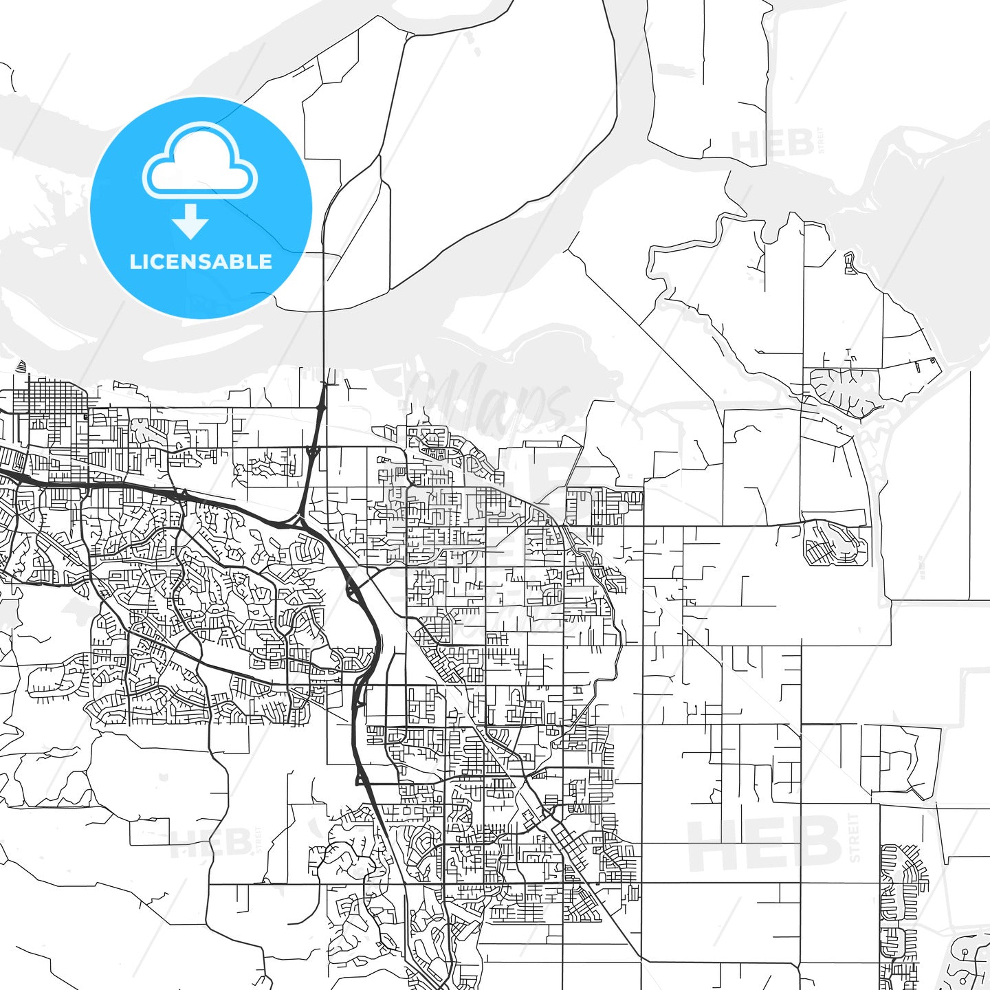 Oakley, California - Area Map - Light