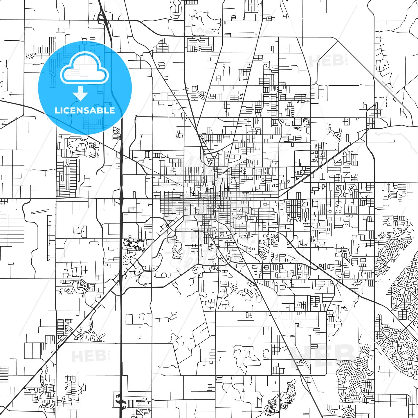 Ocala, Florida - Area Map - Light