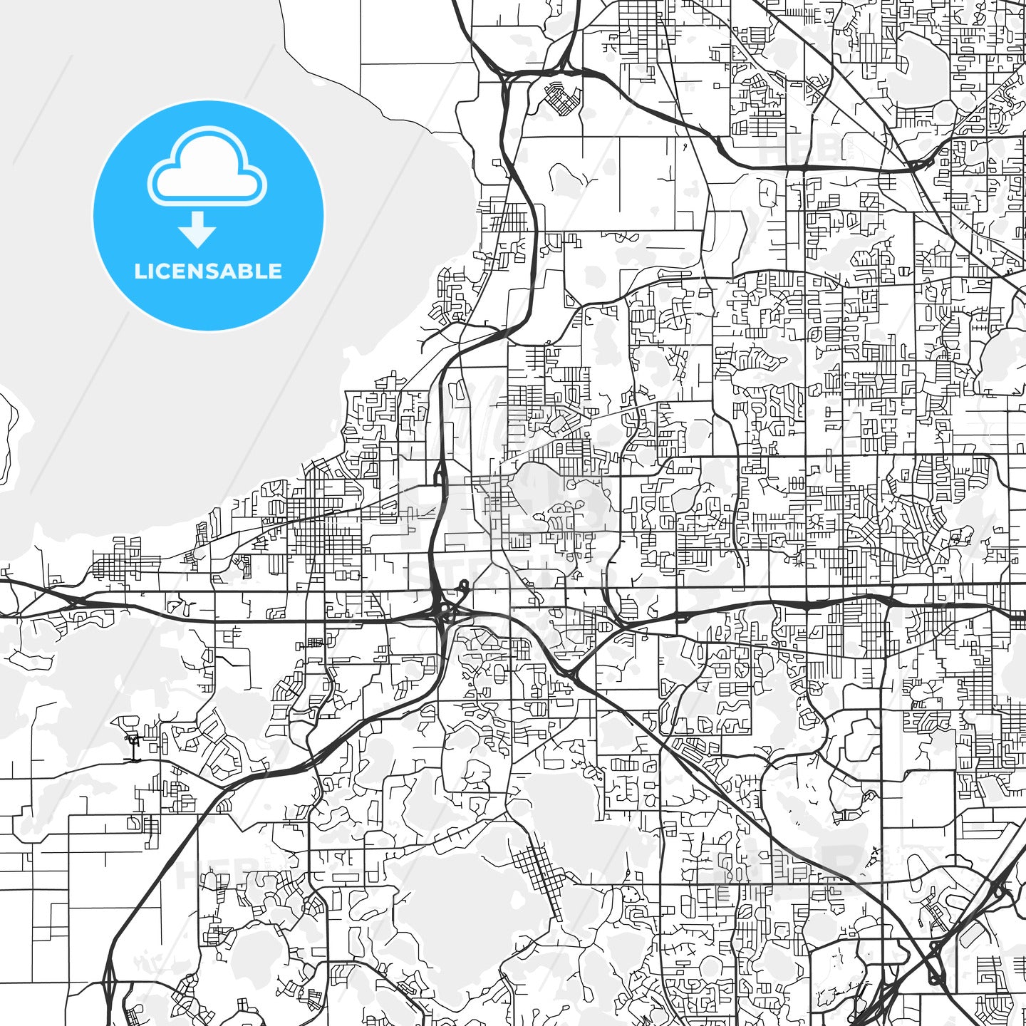 Ocoee, Florida - Area Map - Light