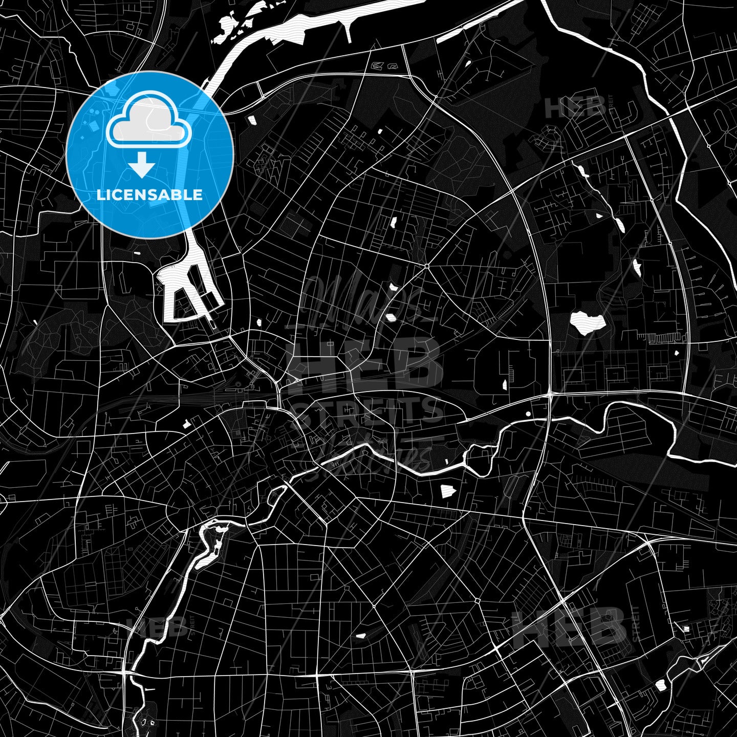 Odense, Denmark PDF map
