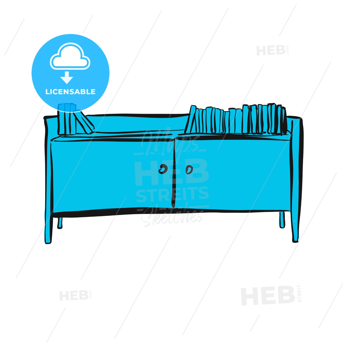 Office cupboard with books – instant download