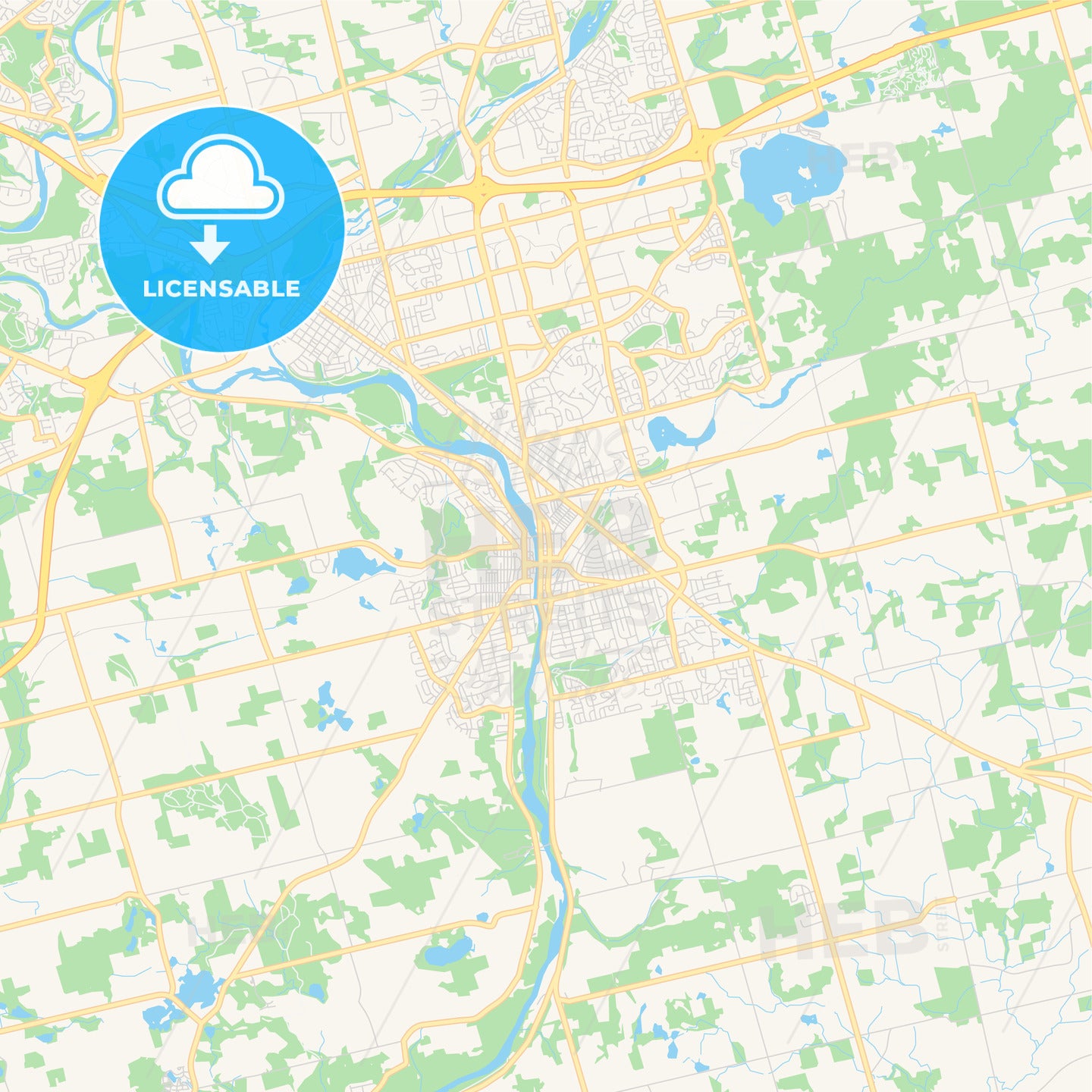 Map of Cambridge Ontario Canada