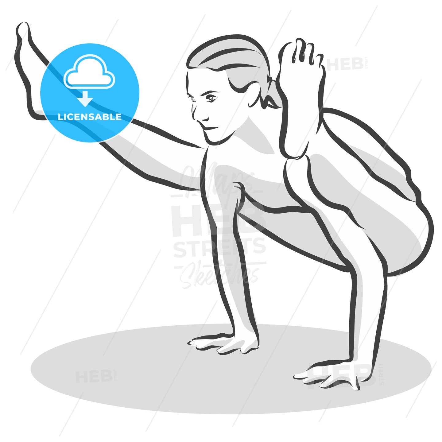 Old Black Crow Creepy Crawly Tittibhasana Yoga Pose – instant download
