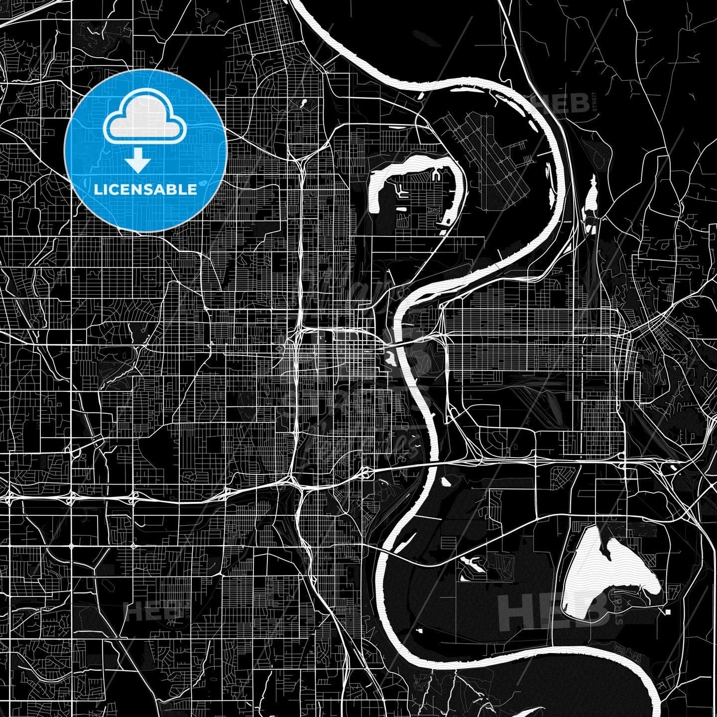 Omaha, Nebraska, United States, PDF map