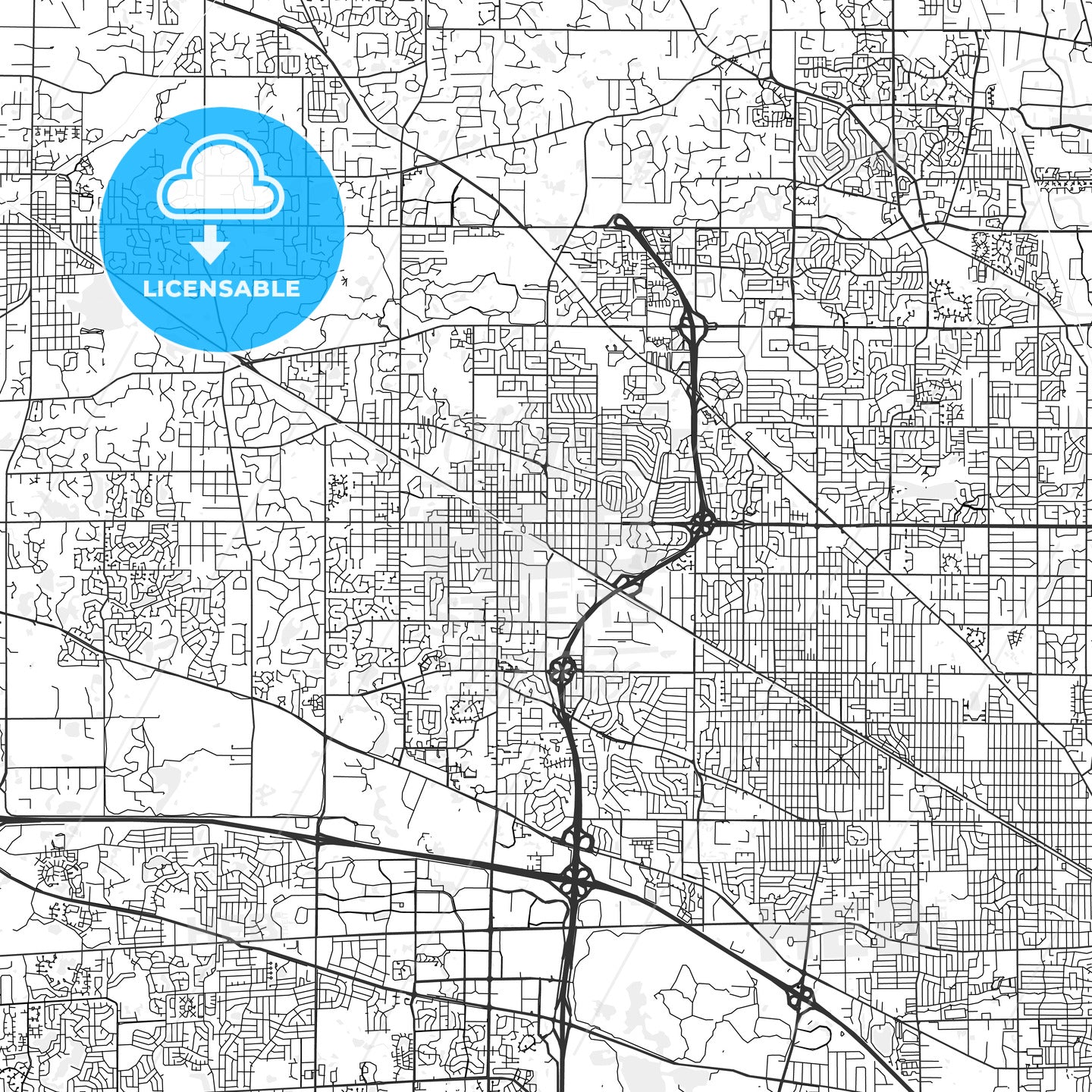 Palatine, Illinois - Area Map - Light
