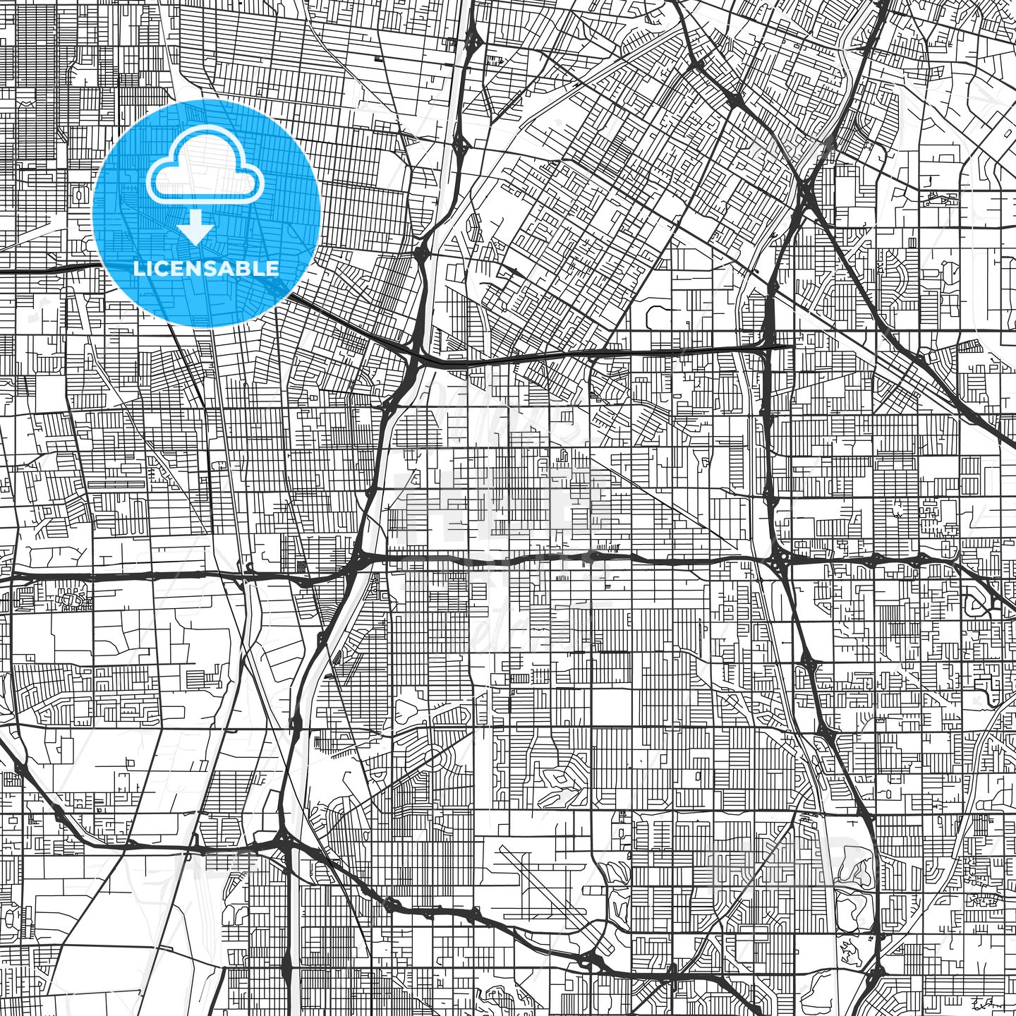 Paramount, California - Area Map - Light