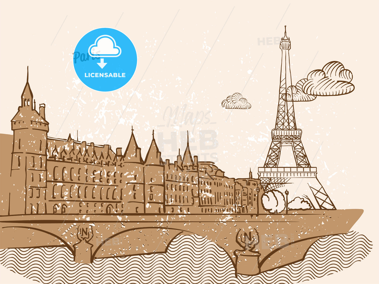 Paris, France, Greeting Card – instant download