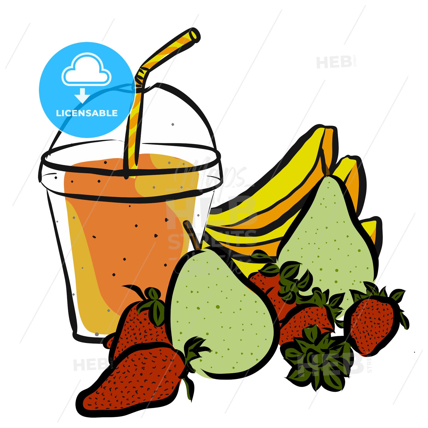 Pear Strawberrie Banana Smoothie – instant download