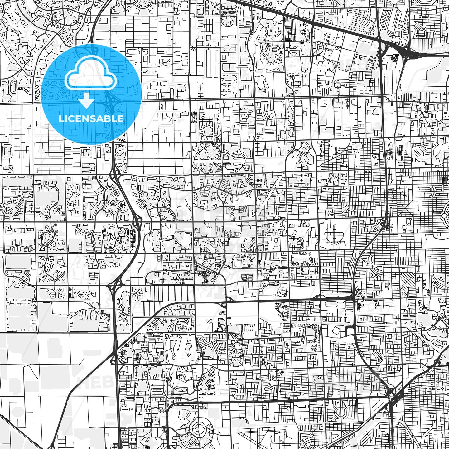 Pembroke Pines, Florida - Area Map - Light