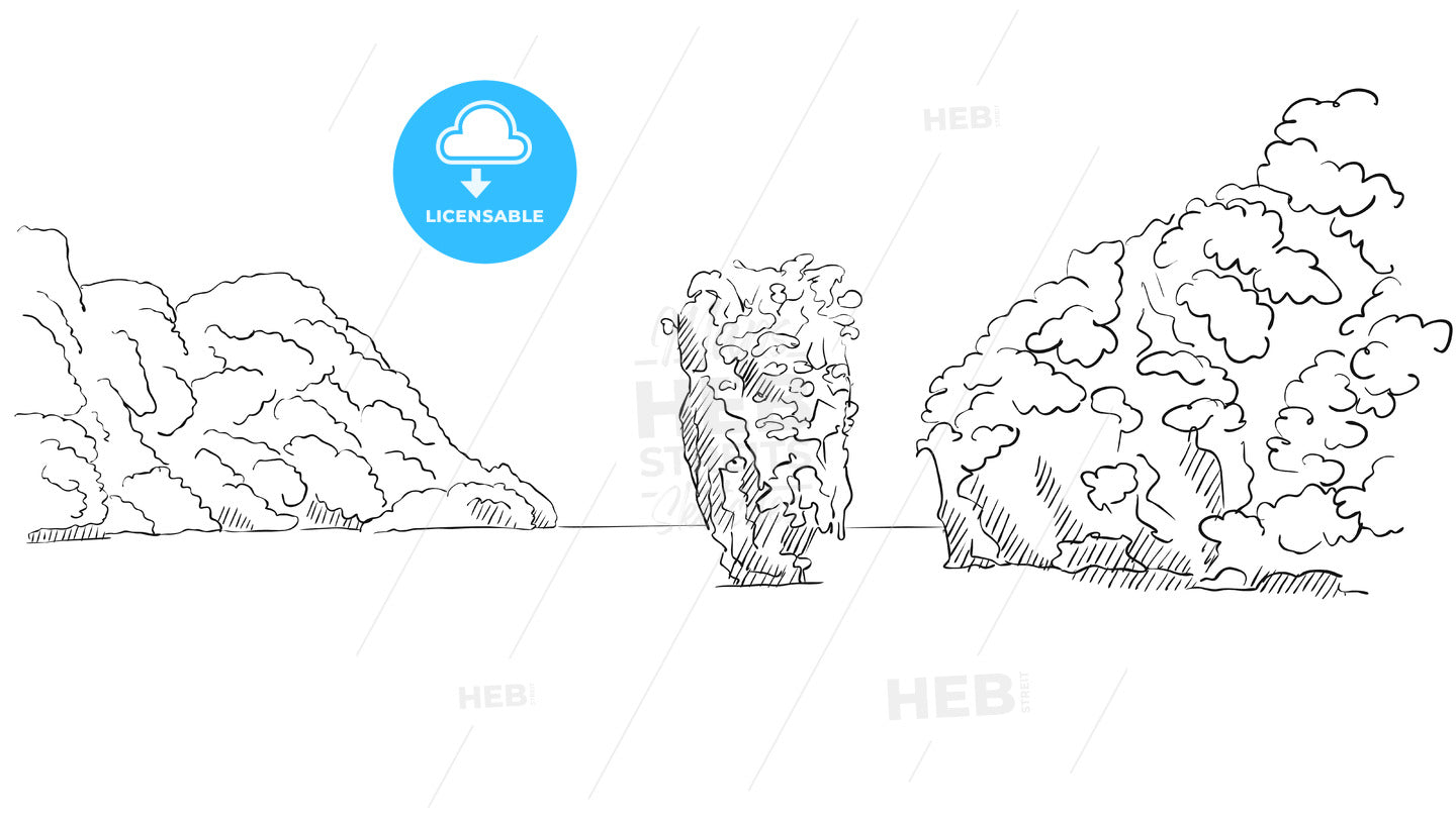 Phang Nga bay outline Sketch – instant download