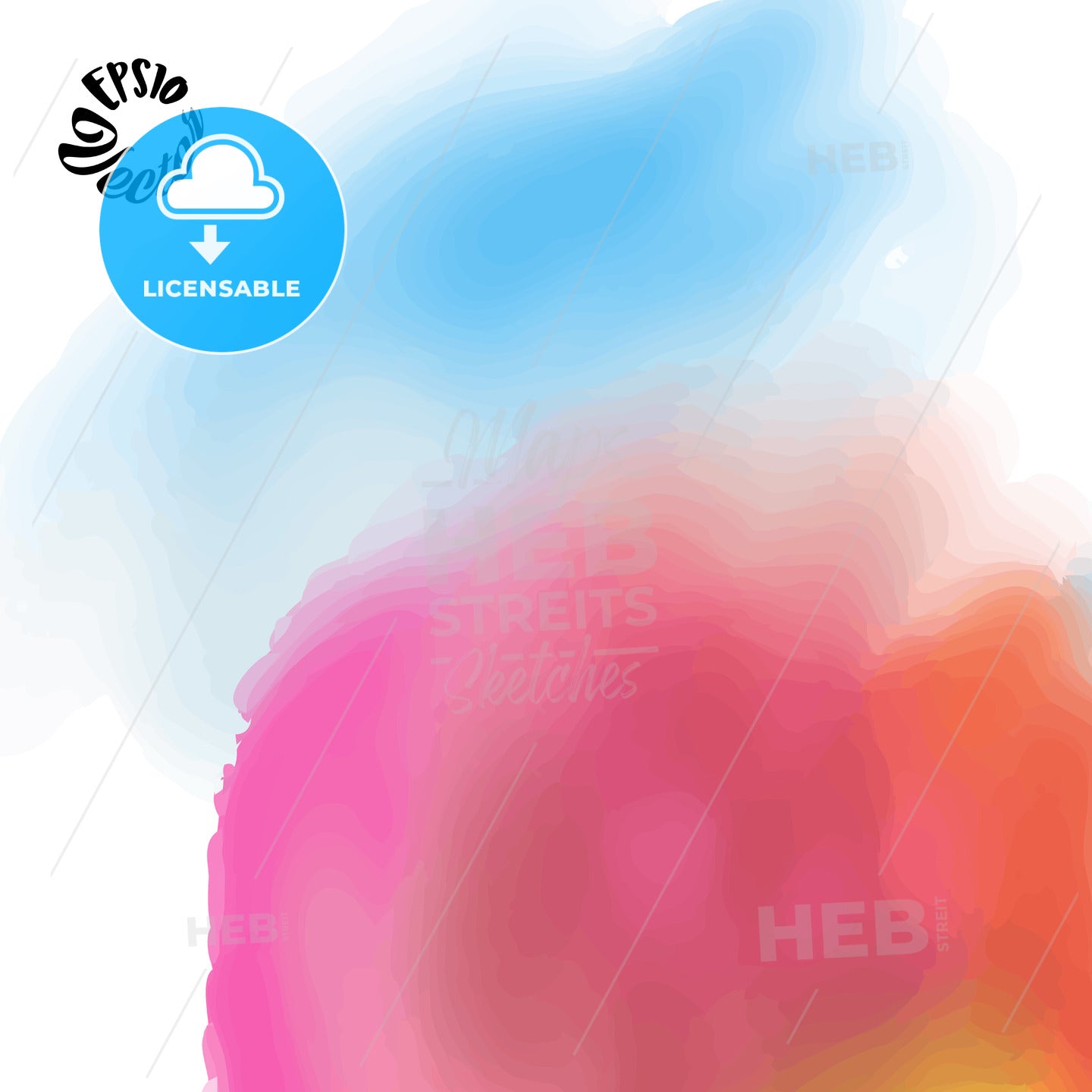 Pink and Blue watercolor background – instant download