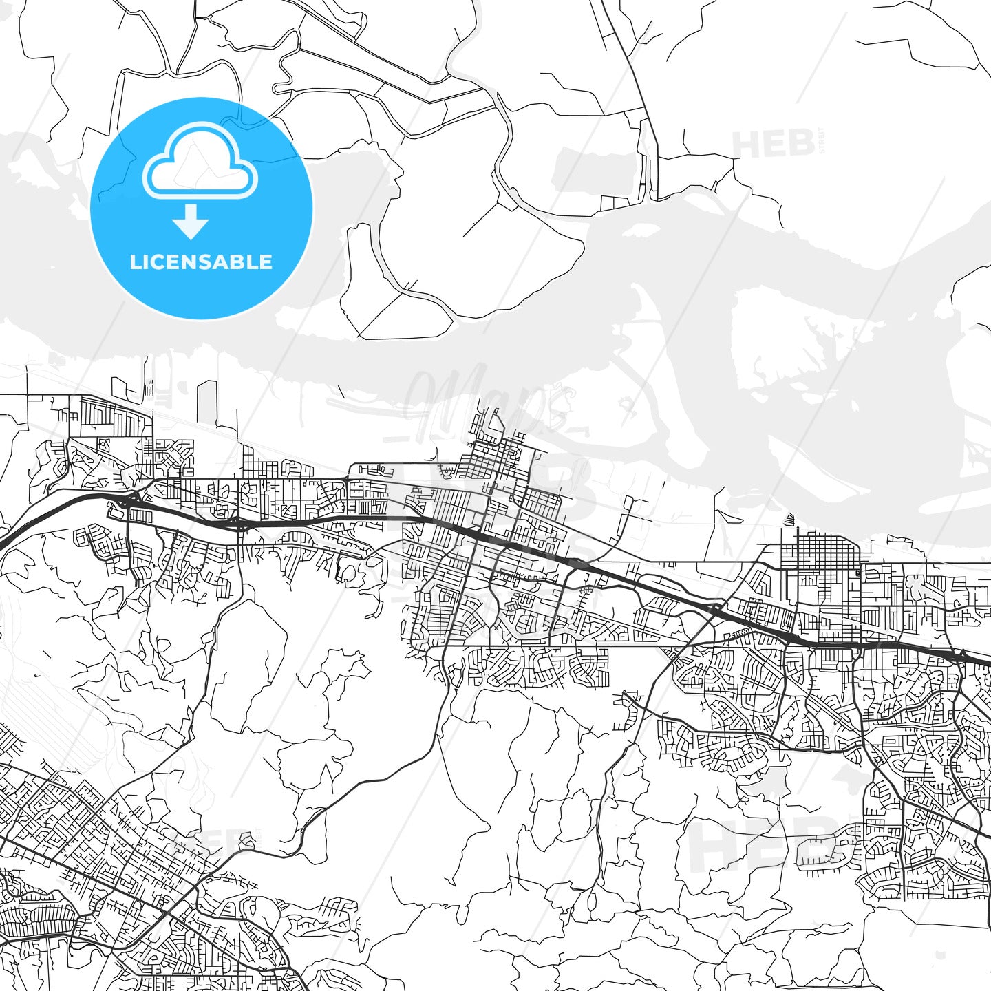 Pittsburg, California - Area Map - Light