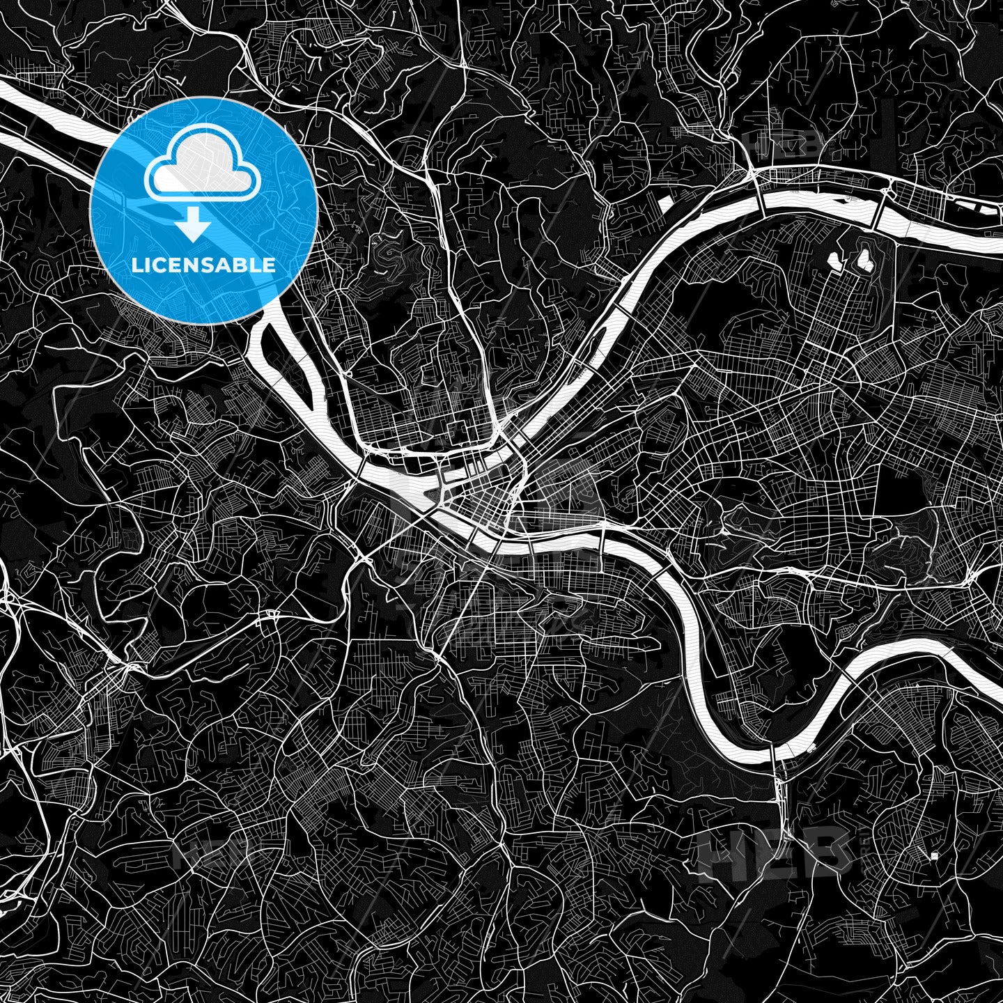 Pittsburgh, Pennsylvania, United States, PDF map