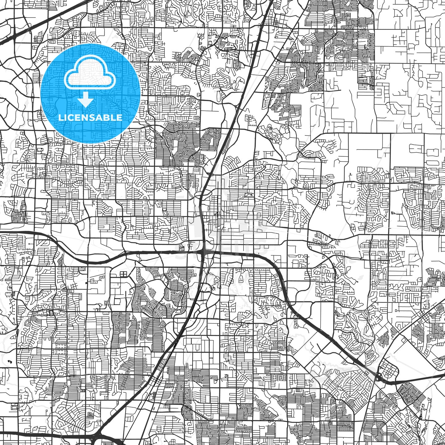 Plano, Texas - Area Map - Light