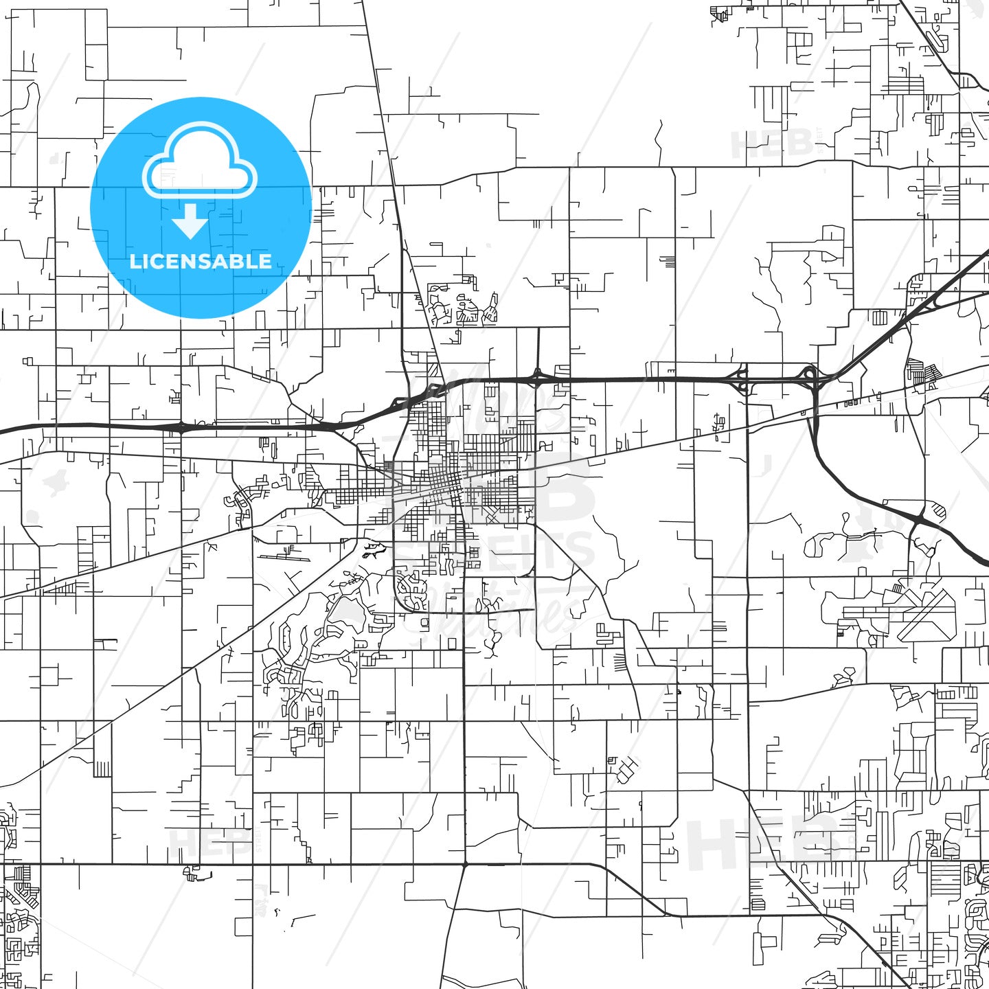 Plant City, Florida - Area Map - Light