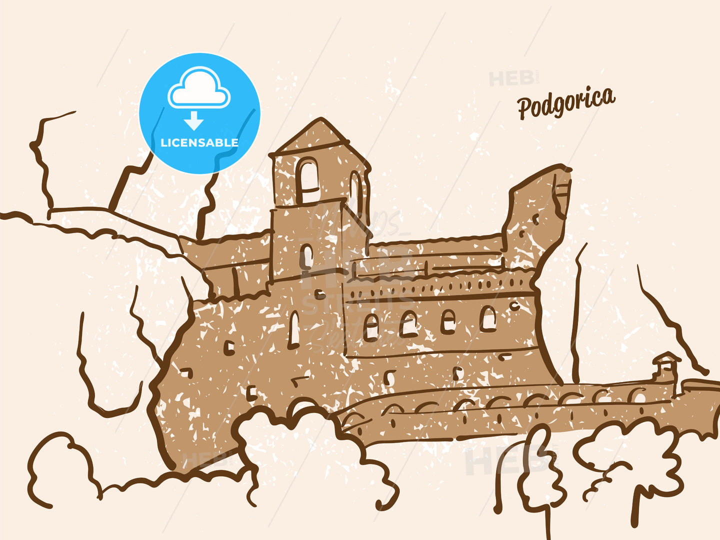 Podgorica, Montenegro, Greeting Card – instant download