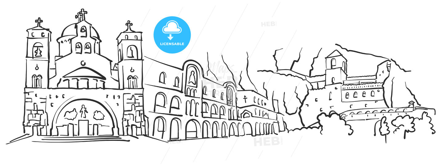 Podgorica, Montenegro, Panorama Sketch – instant download