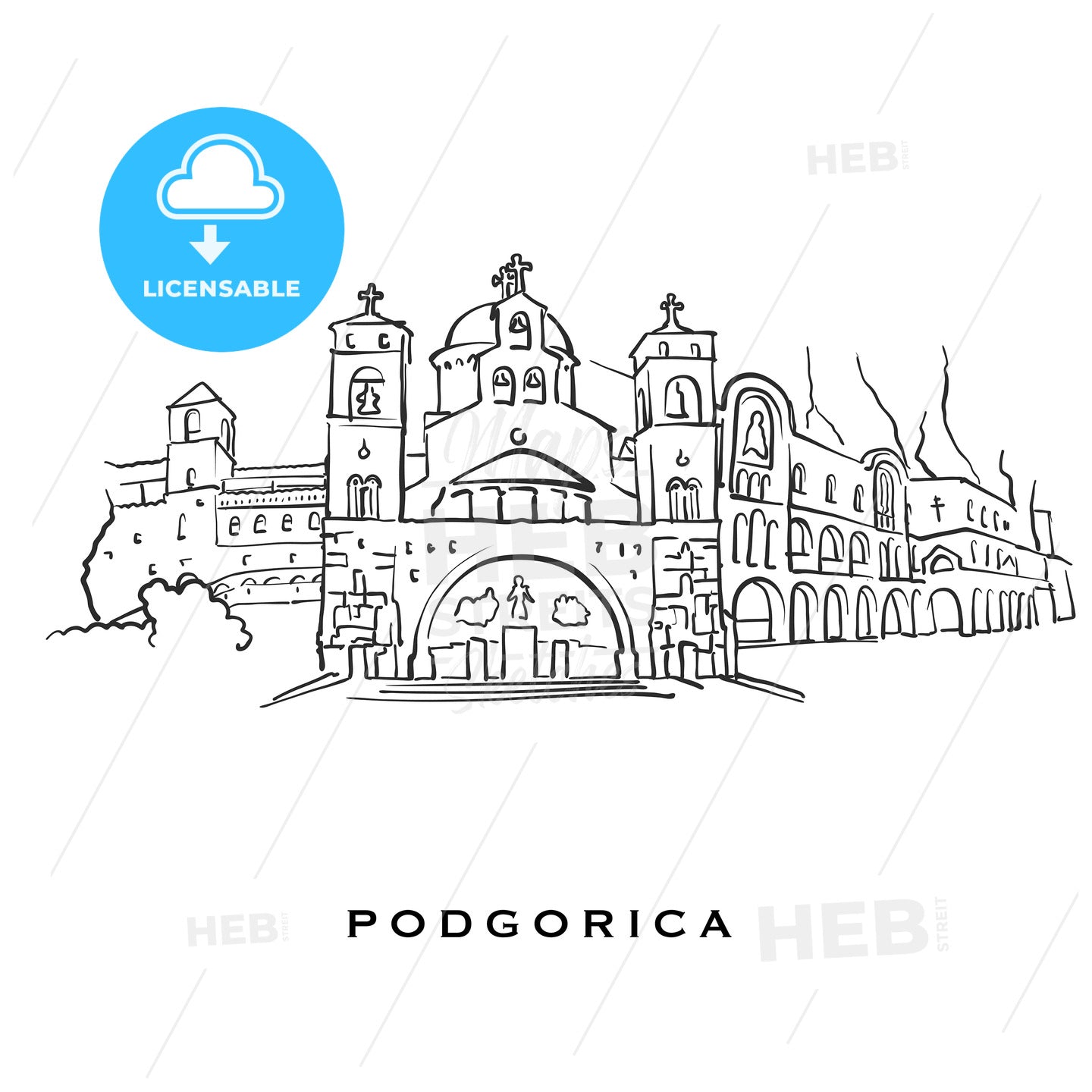 Podgorica Montenegro famous architecture – instant download