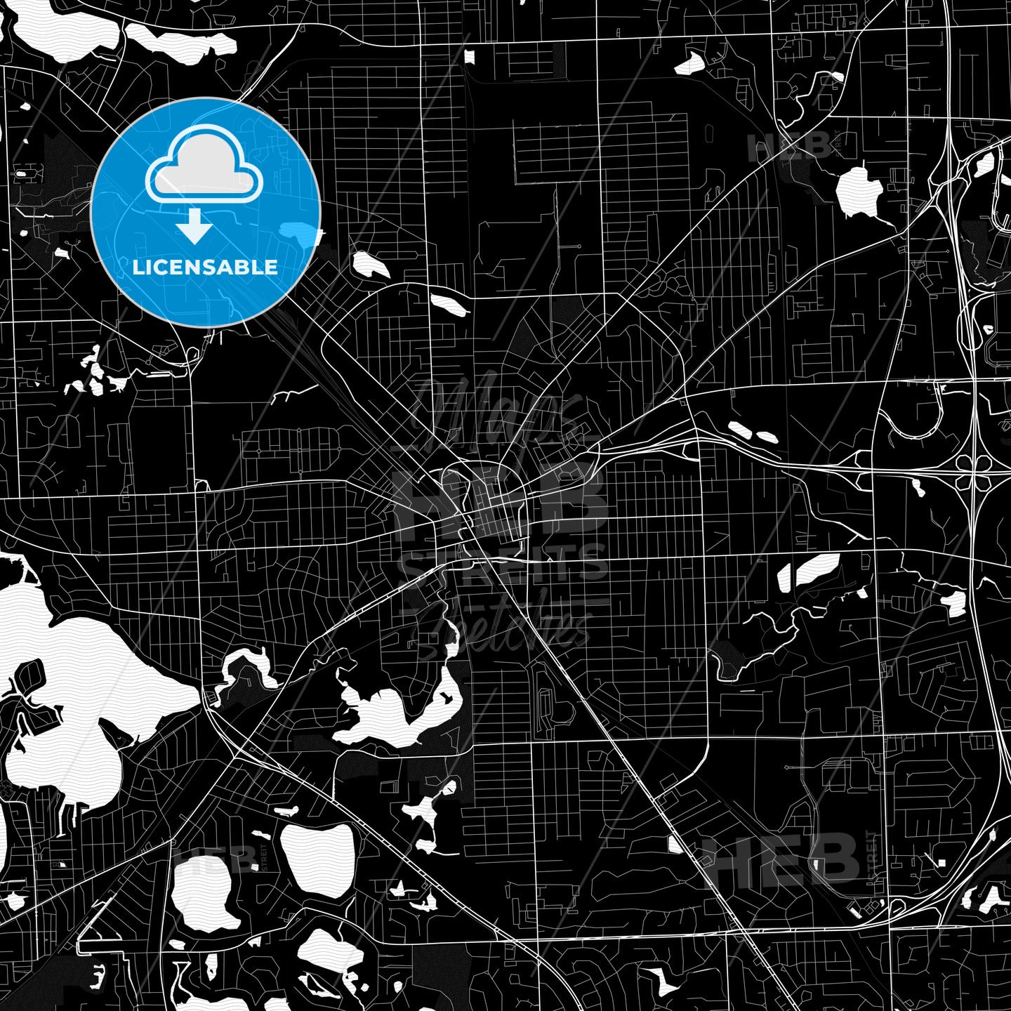 Pontiac, Michigan, United States, PDF map