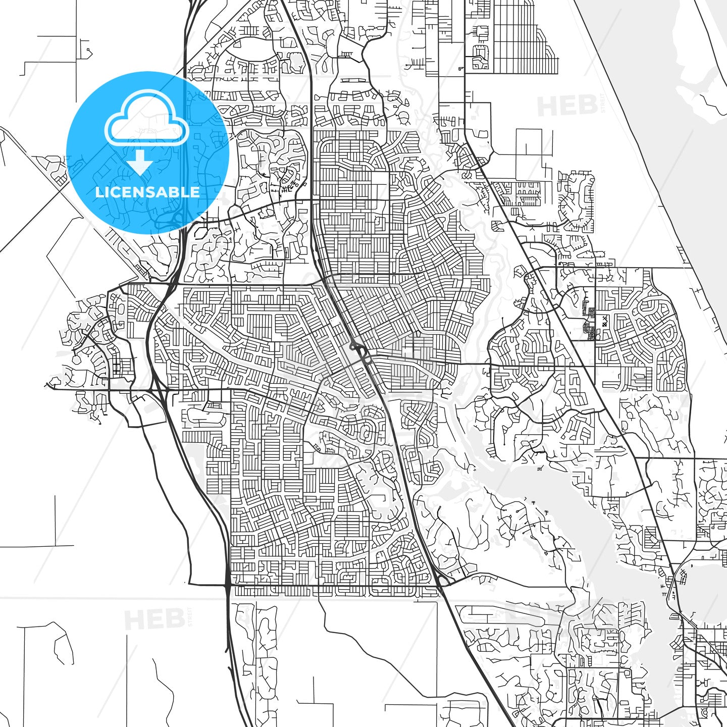 Port St. Lucie, Florida - Area Map - Light