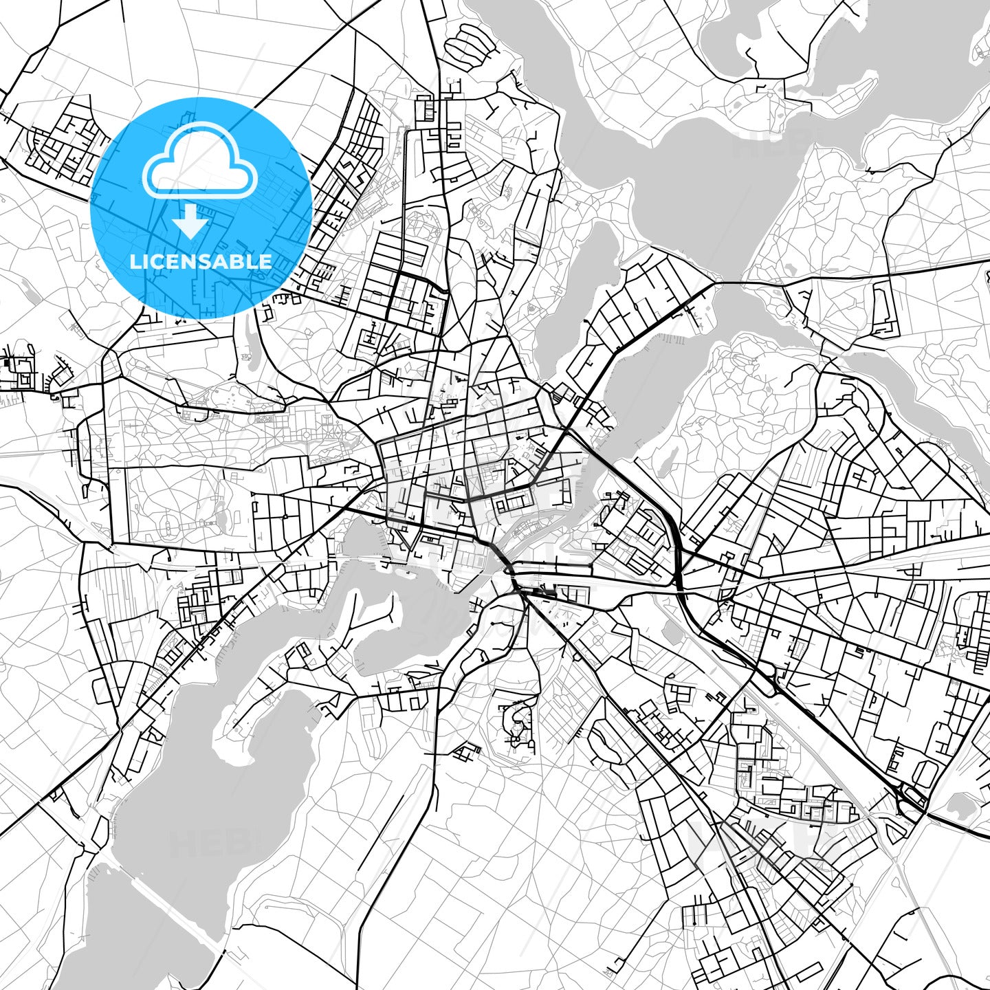 Potsdam, Germany, Vector Map - Light