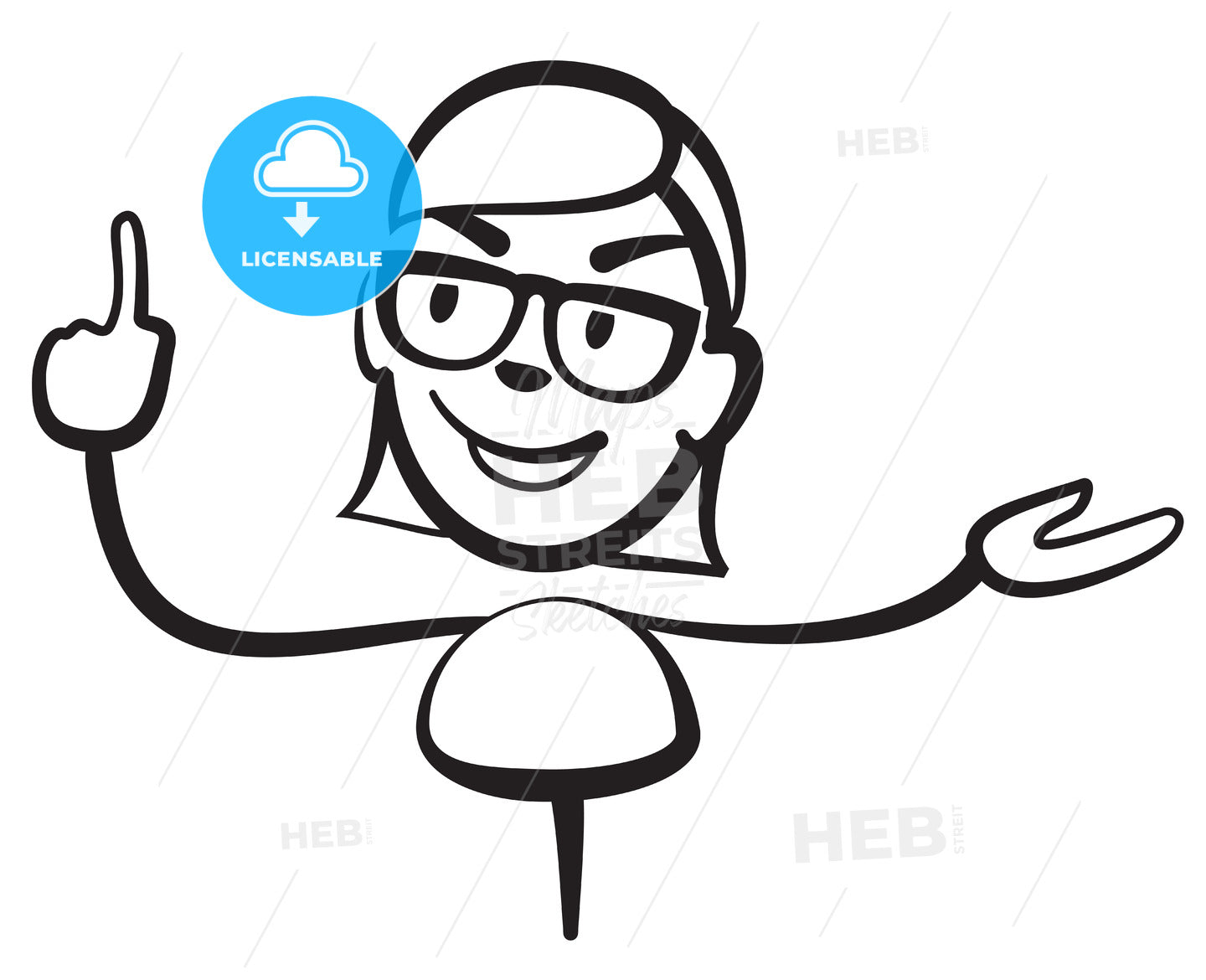 Pretty young woman pointing with finger – instant download