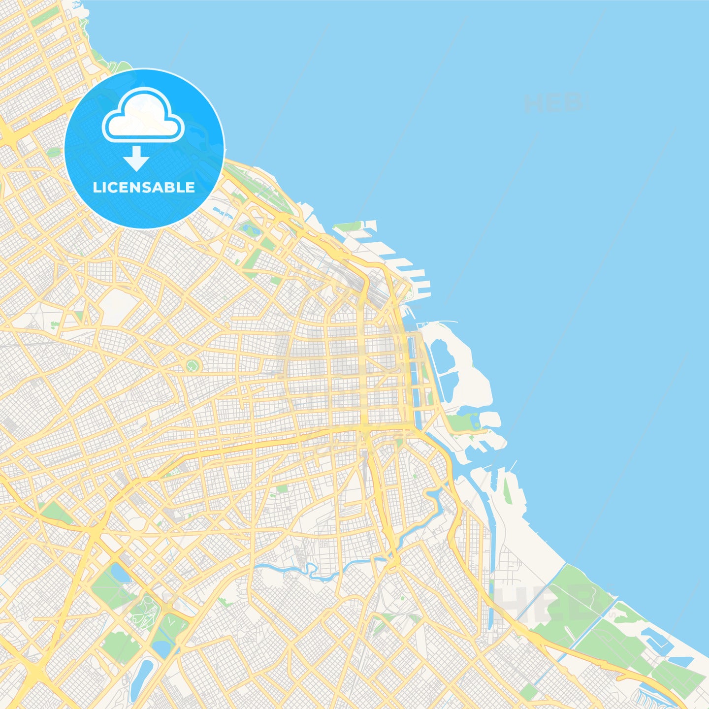 Printable street map of Buenos Aires, Argentina