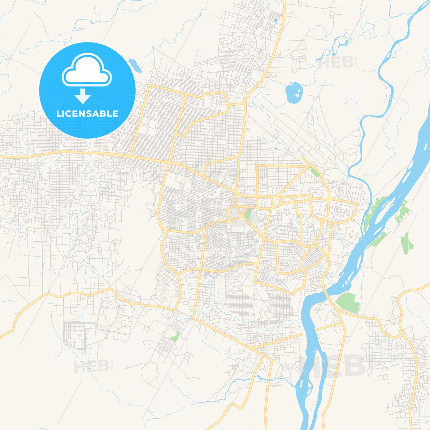 Printable Street Map Of Juba, South Sudan - Hebstreits