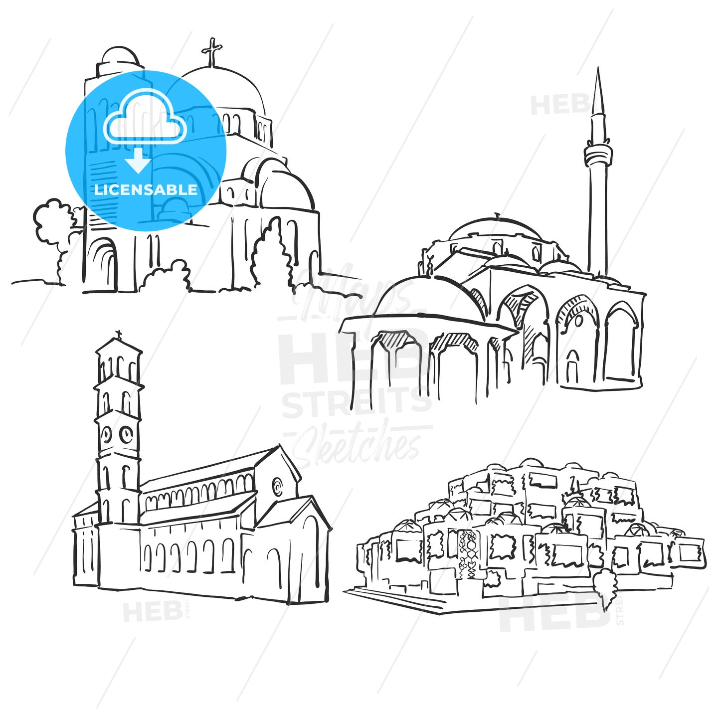 Pristina Kosovo Famous Buildings – instant download