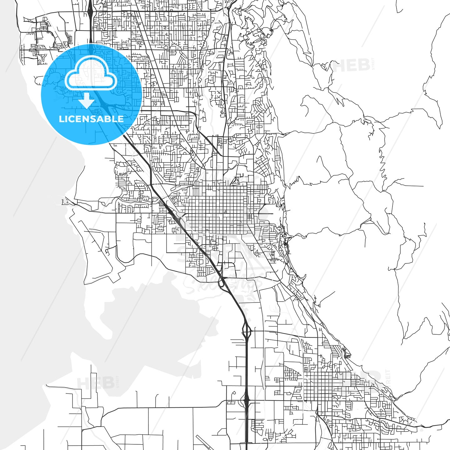 Provo, Utah - Area Map - Light