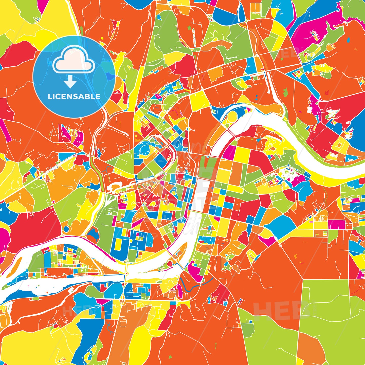 Pyongyang, Korea, North, colorful vector map