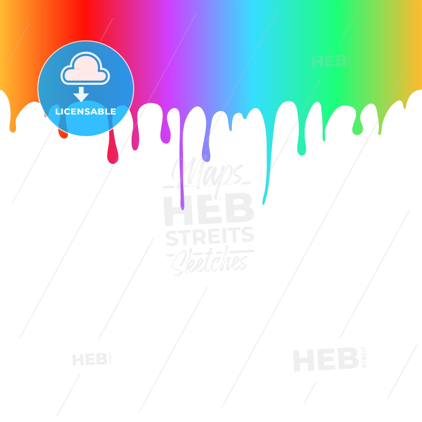 Rainbow Colored Paint Drops – instant download