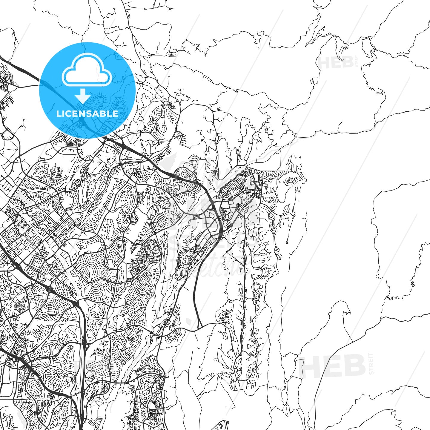 Rancho Santa Margarita, California - Area Map - Light