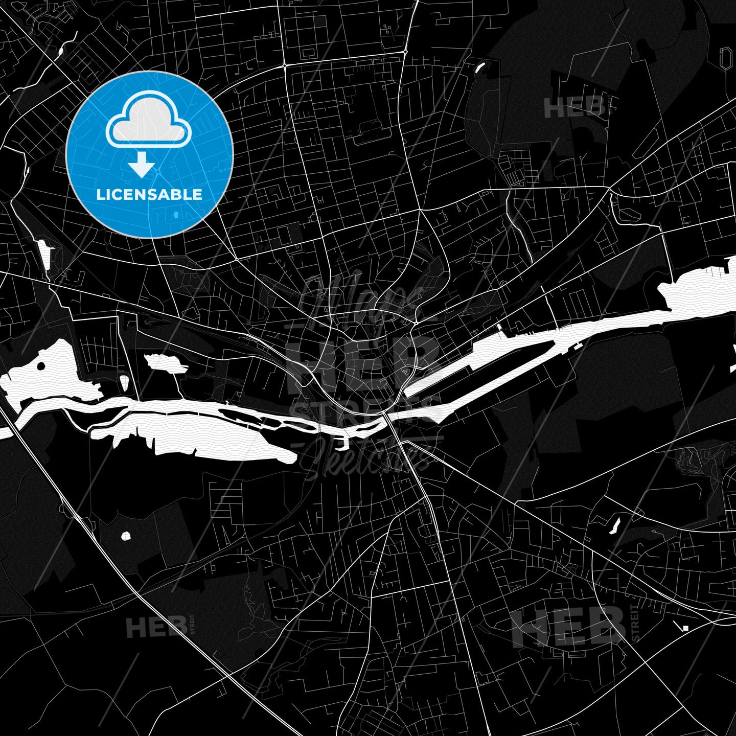 Randers, Denmark PDF map