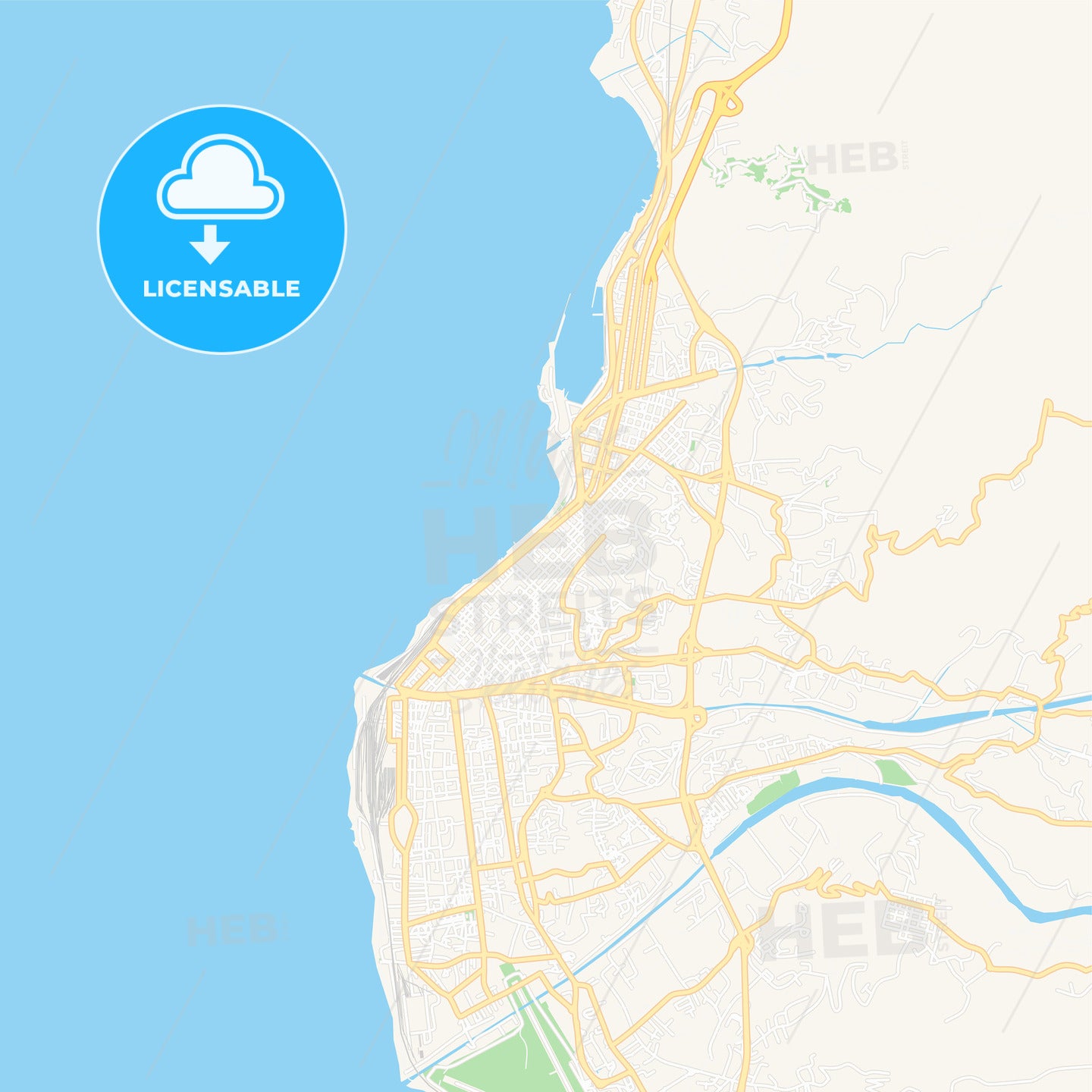 Reggio Calabria, Italy Vector Map - Classic Colors