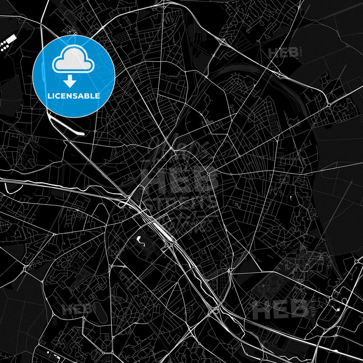Reims, France PDF map