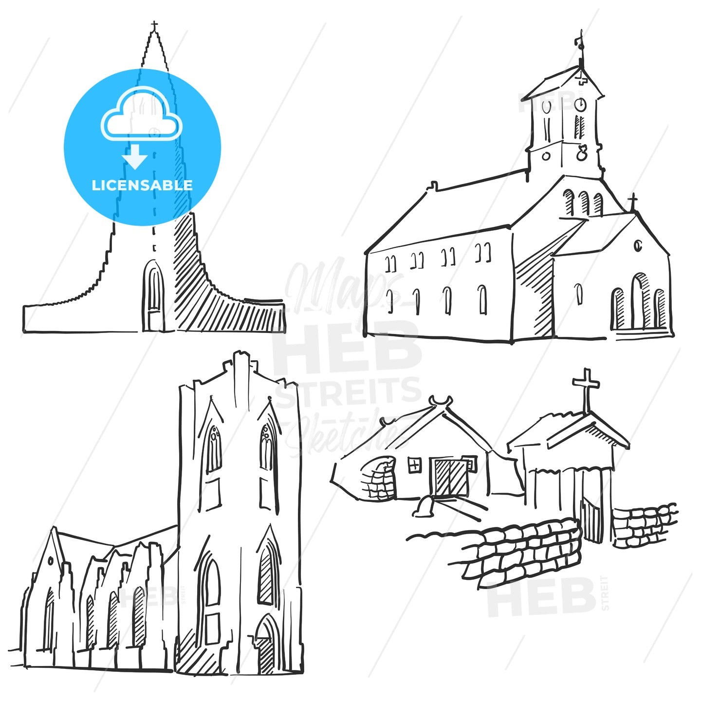 Reykjavik Iceland Famous Buildings – instant download