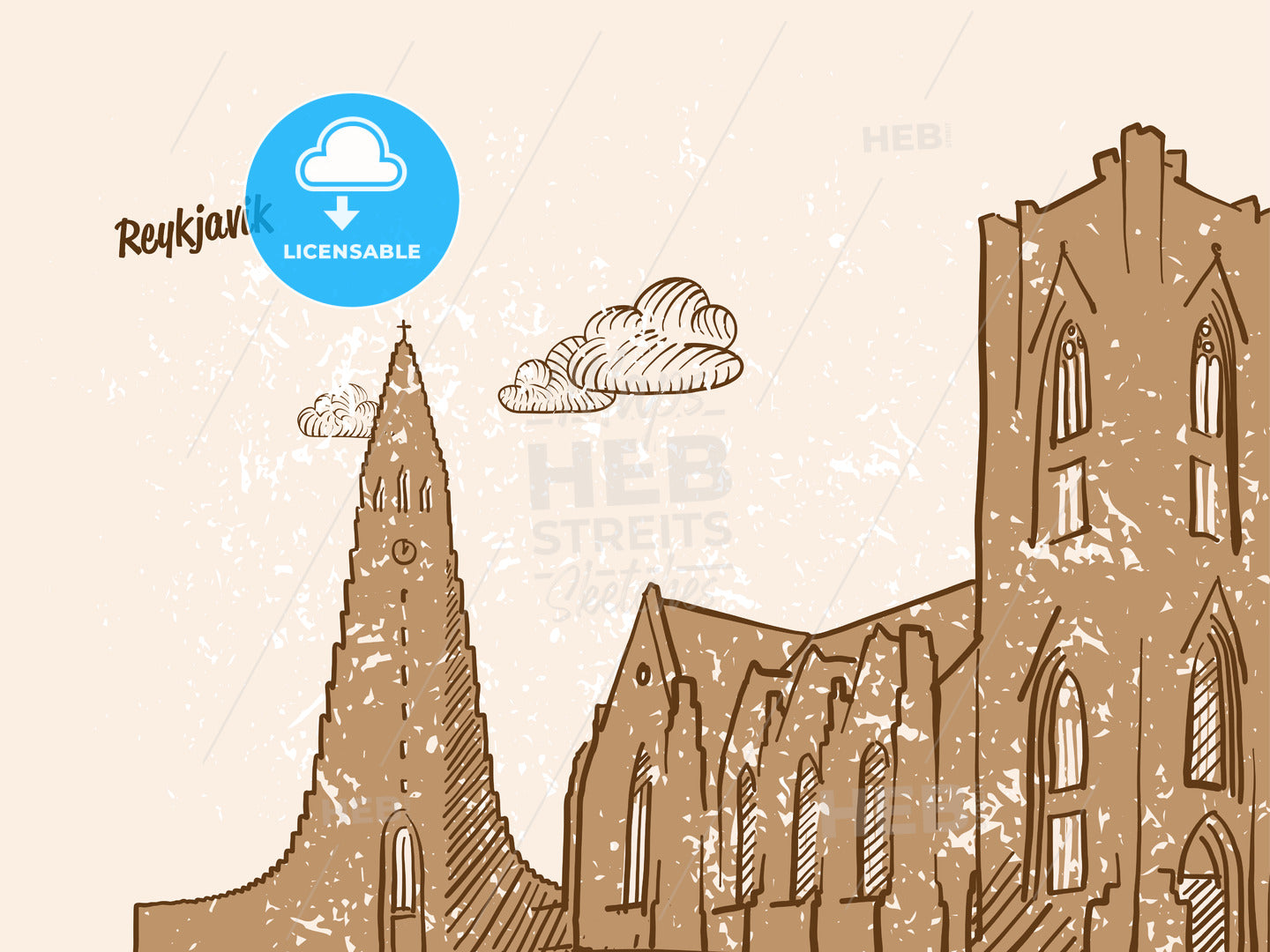 Reykjavik, Iceland, Greeting Card – instant download